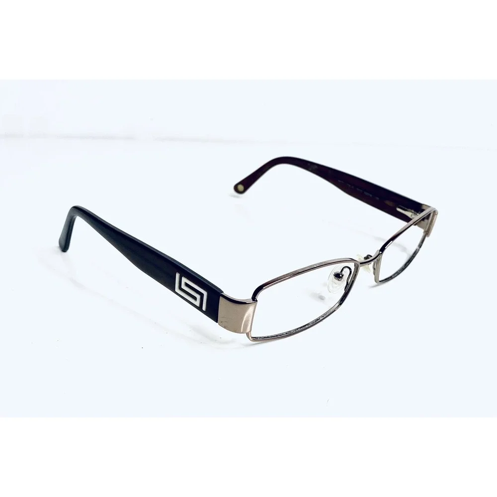 Versace Copper Metal Rectangular Glasses W Brown Temples Italy MOD1168 52 16 135